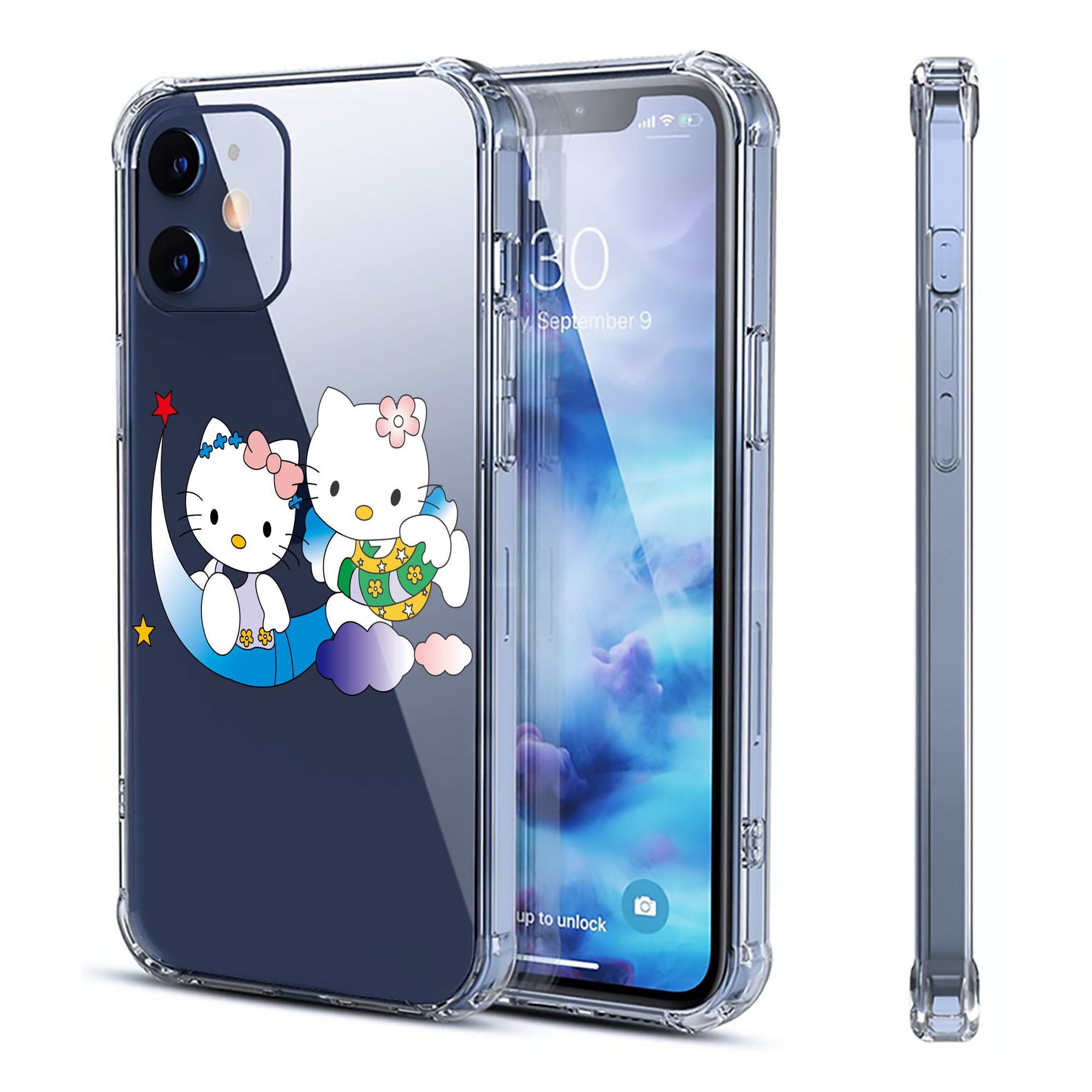 （画像用） Hello Kitty ハローキティ 【iPhone 12シリーズ対応】透明スマホケース（クリアソフトケース）